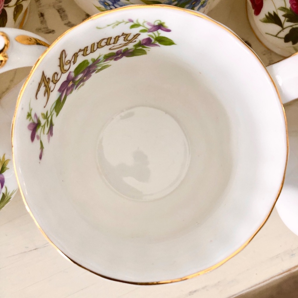 Royal Albert, Bone China, Flower Of The Month Series, China Teacup, Set Of 12 - Picture 13 of 15